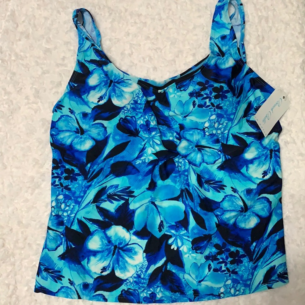 New- Beach Belle Swimwear- Blue Top  sz14